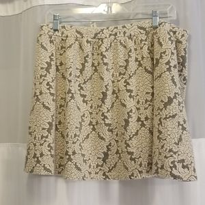 Bethany Mota Stretch Skirt Cream Lace Print XL